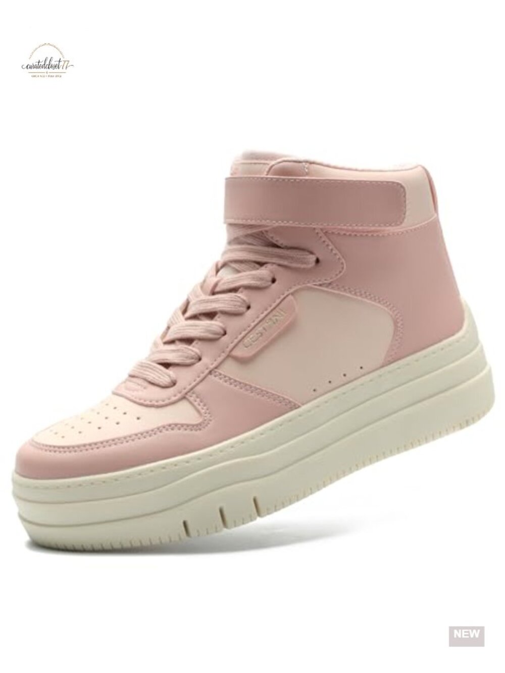High Top Platform Sneakers Faux Leather Memory Foam Lace-Up Casual